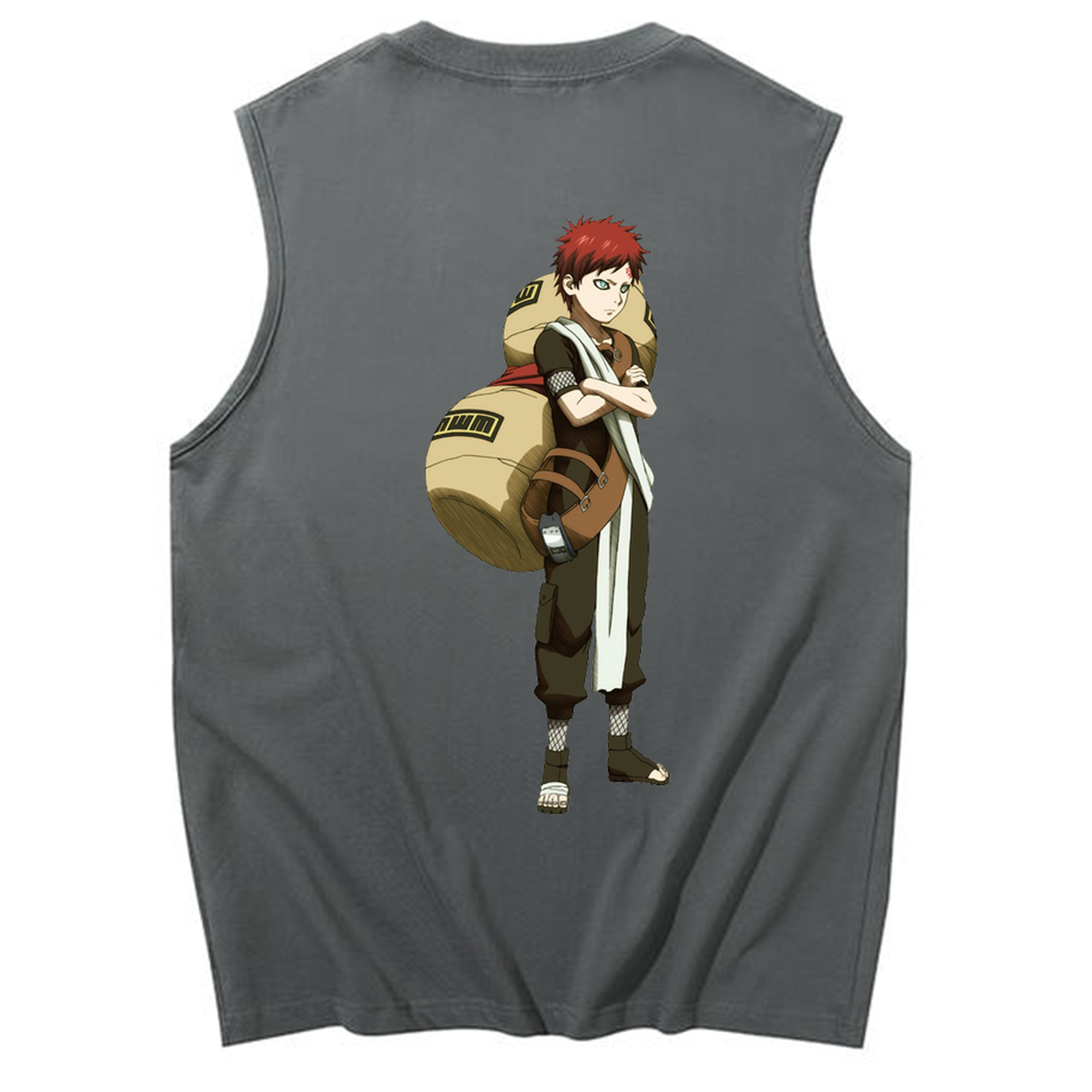 （画像用） NARUTO -ナルト- ガアラ Gaara コットン100％タンクトップ（背面プリント）